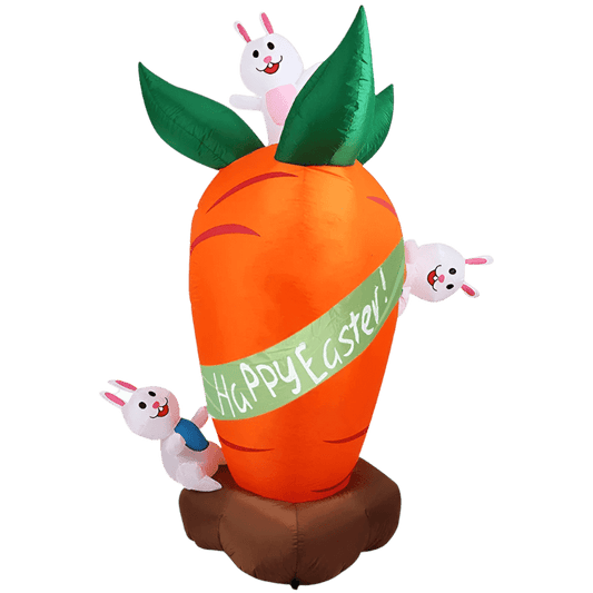 Giant Carrot with Funny Bunnies Inflatable - 180cm