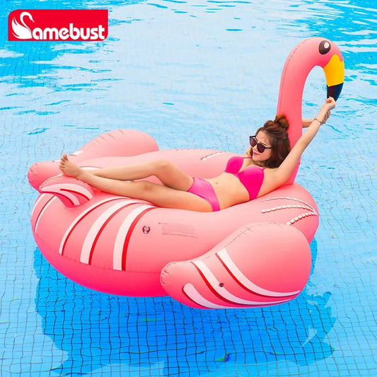 Giant Inflatable Flamingo Pool Float – 195cm Rose Bird Float for Pool or Beach