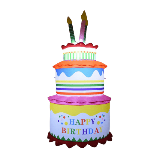 Giant Rainbow Birthday Cake Inflatable - 180cm