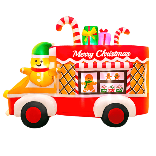Gingerbread Christmas Ice Cream Truck Inflatable – 180cm