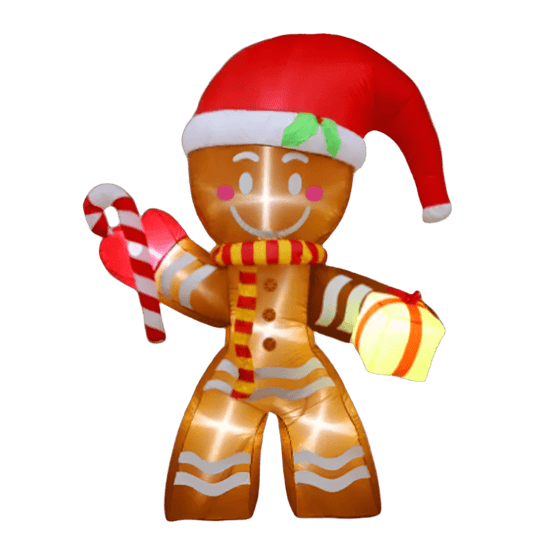 Gingerbread Man with Lollipop and present - 240cm