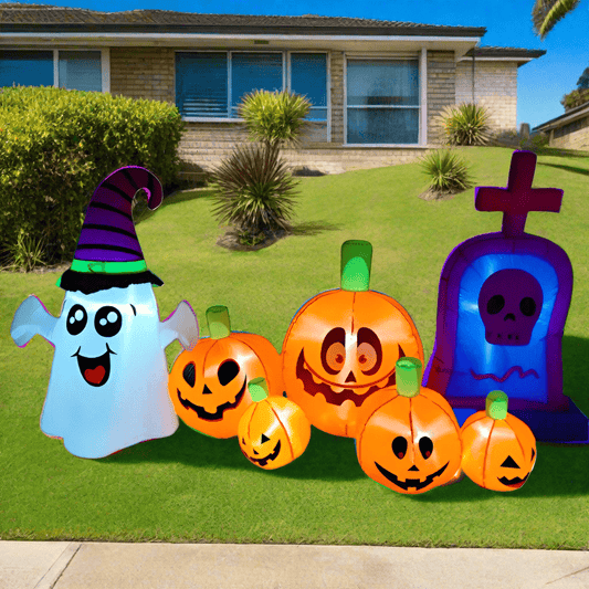 Halloween Ghost and Pumpkin Tombstone - 240cm