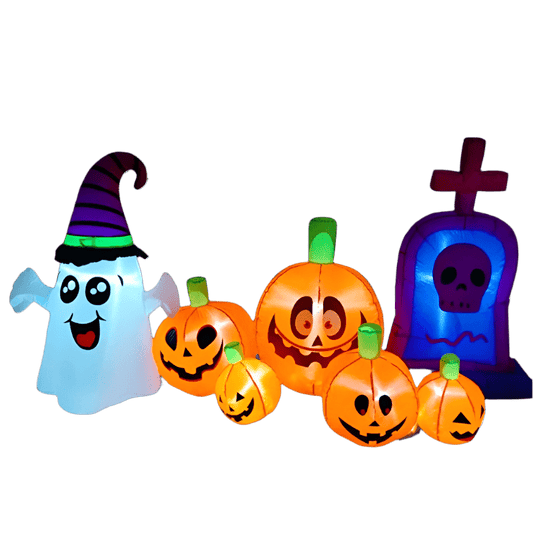 Halloween Ghost and Pumpkin Tombstone - 240cm