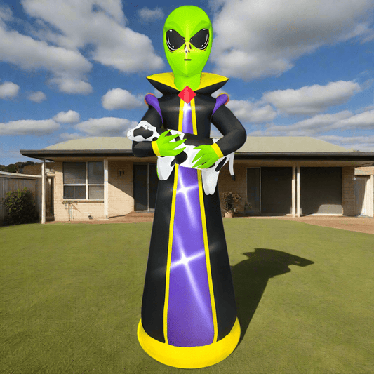 Halloween Alien holding a Cow Inflatable - 305cm