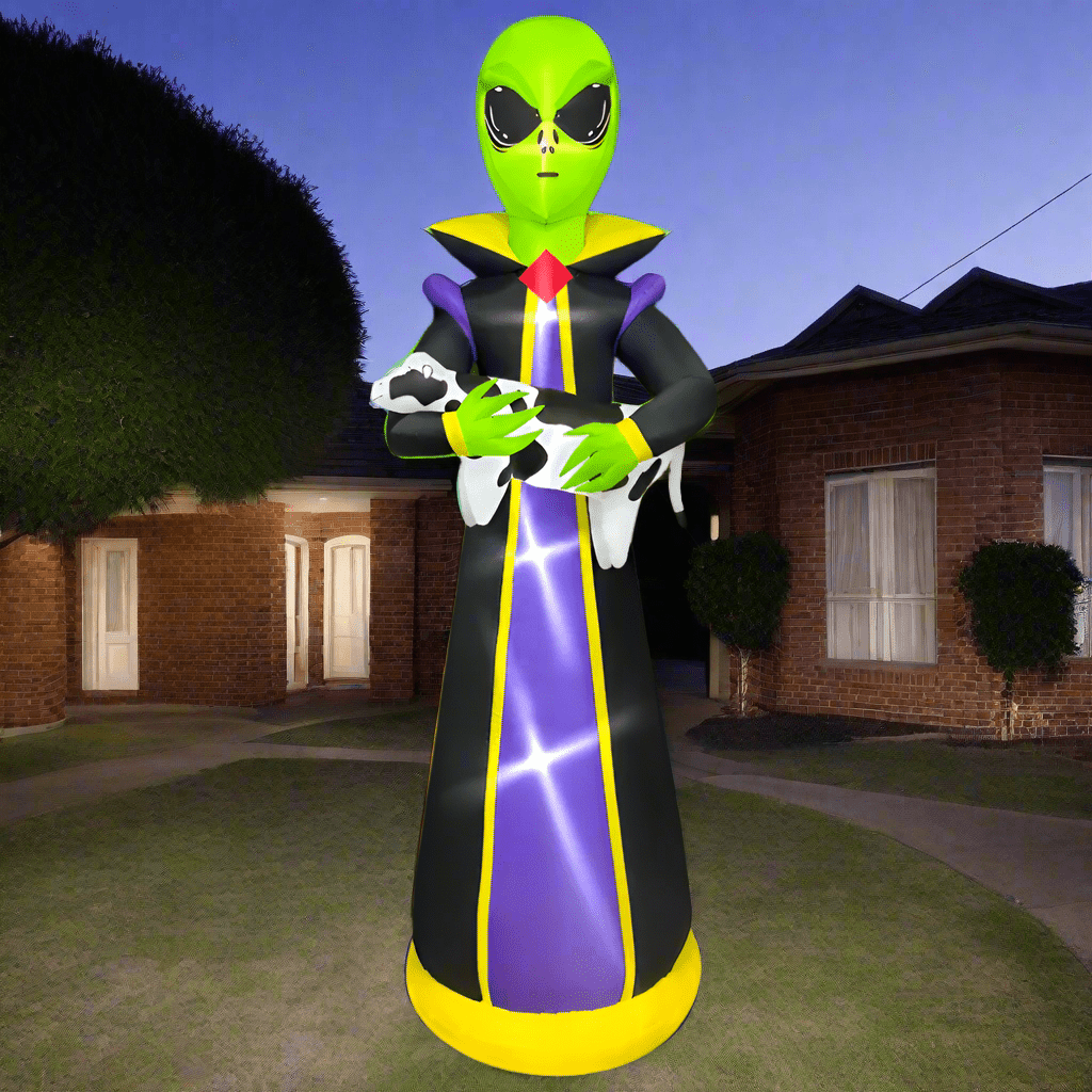 Halloween Alien holding a Cow Inflatable - 305cm