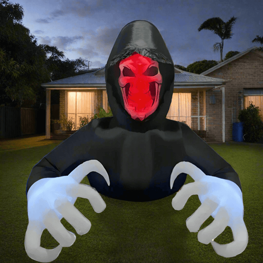 Halloween Inflatable Grim Reaper with Red Skull - 180cm