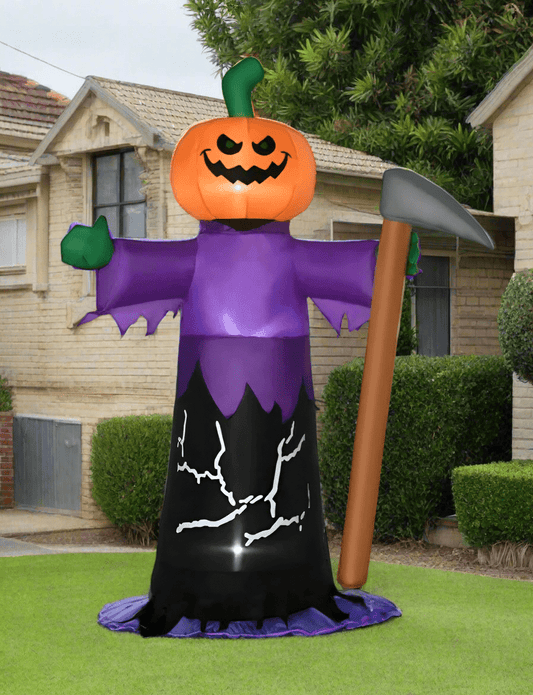Halloween Pumpkin Reaper with Scythe Inflatable - 180cm