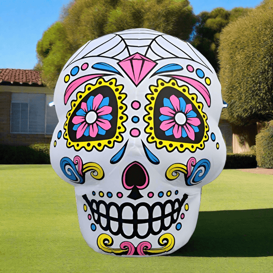 Halloween Sugar Skull Head Inflatable - 100cm