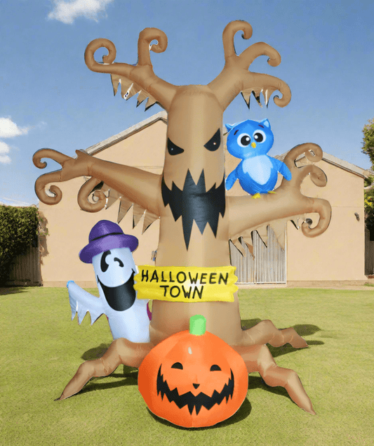 Halloween Tree with Ghost, Pumpkin and Owl Inflatable - 200cm