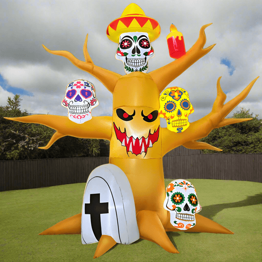 Halloween Tree with Skulls and Candle Inflatable – 240cm