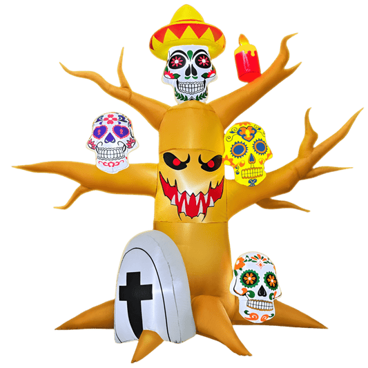 Halloween Tree with Skulls and Candle Inflatable – 240cm