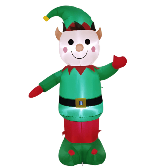 Happy Christmas Elf with Hat Inflatable - 150cm