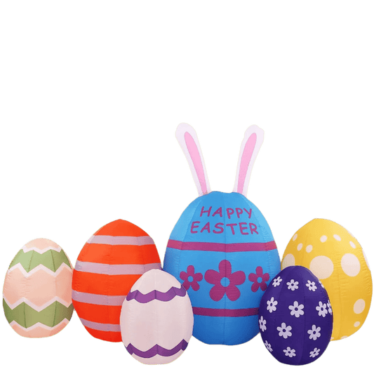 Happy Easter Eggs with Bunny Ears Inflatable - 262cm