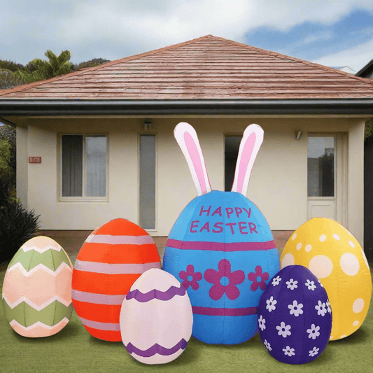 Happy Easter Eggs with Bunny Ears Inflatable - 262cm