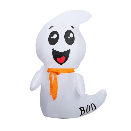 Happy Halloween Ghost with Orange Scarf Inflatable - 120cm