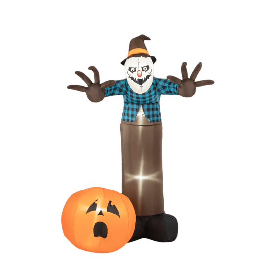 Haunted Clawed Scarecrow with Pumpkin - 210cm