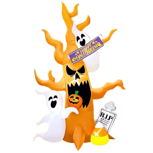 Haunted Ghost Tree with Pumpkins Inflatable - 240cm