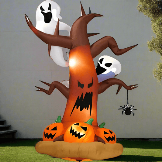 Haunted Tree with Ghosts and Pumpkins - 240cm