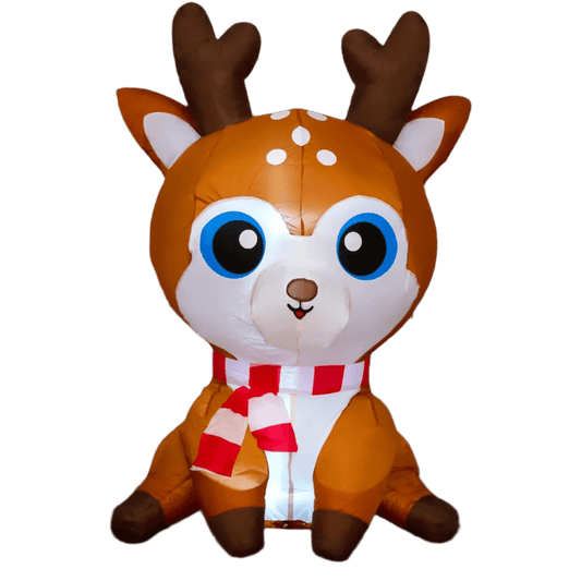 Inflatable Christmas Deer with Red Scarf - 160cm