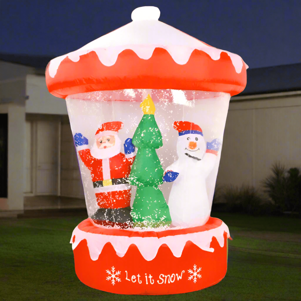 Christmas Snow Globe Lantern with Santa, Tree and Snowman Inflatable - 180cm