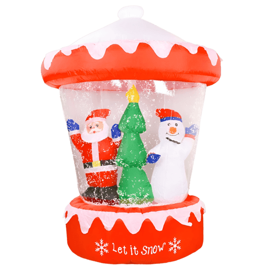Christmas Snow Globe Lantern with Santa, Tree and Snowman Inflatable - 180cm