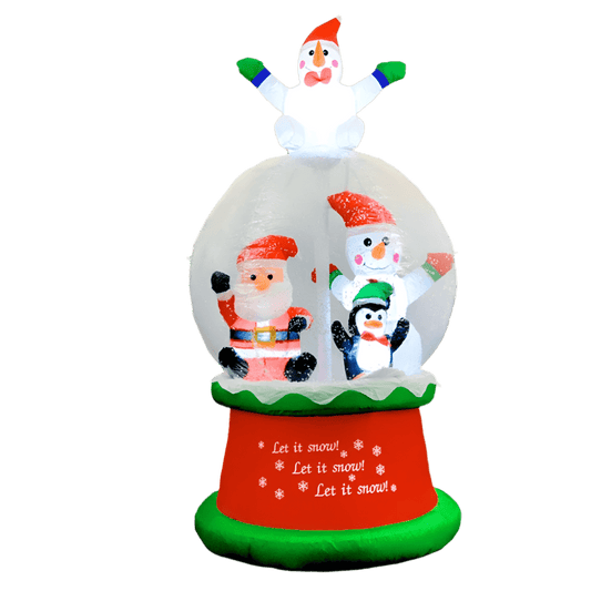 Snow Globe with Santa and Snowman Inflatable - 210cm