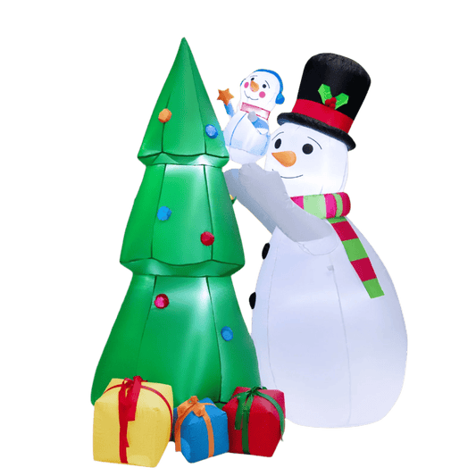 Christmas Tree with Snowmen and Gift Boxes Inflatable - 180cm