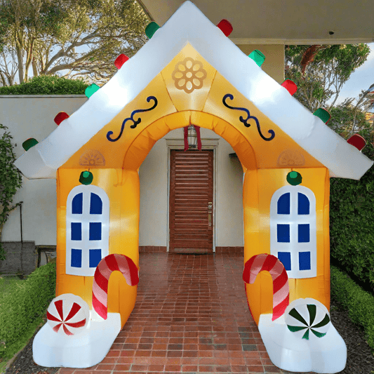 Gingerbread House Arch with Candy Canes Inflatable - 270cm