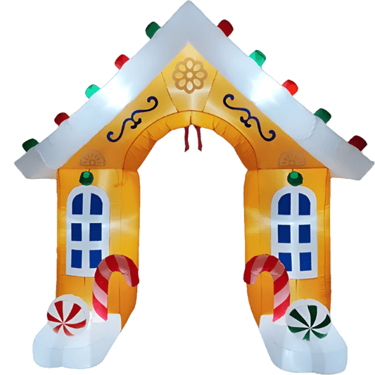 Gingerbread House Arch with Candy Canes Inflatable - 270cm