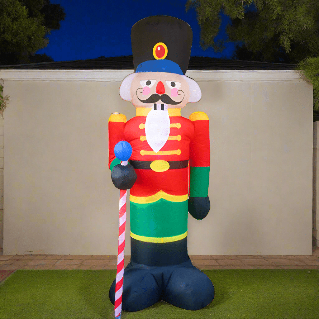 Nutcracker with Candy Cane Inflatable - 240cm