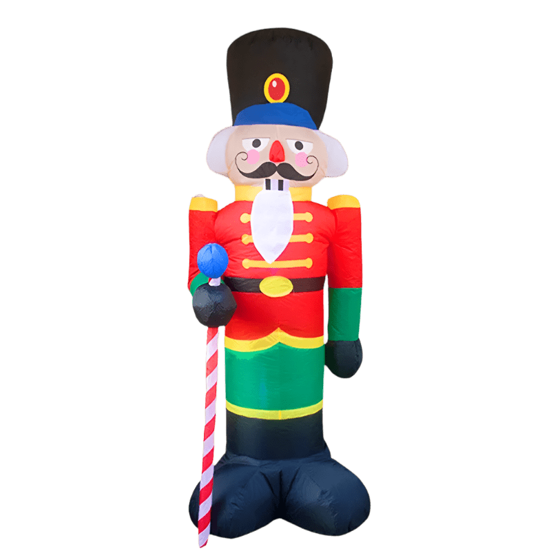 Nutcracker with Candy Cane Inflatable - 240cm