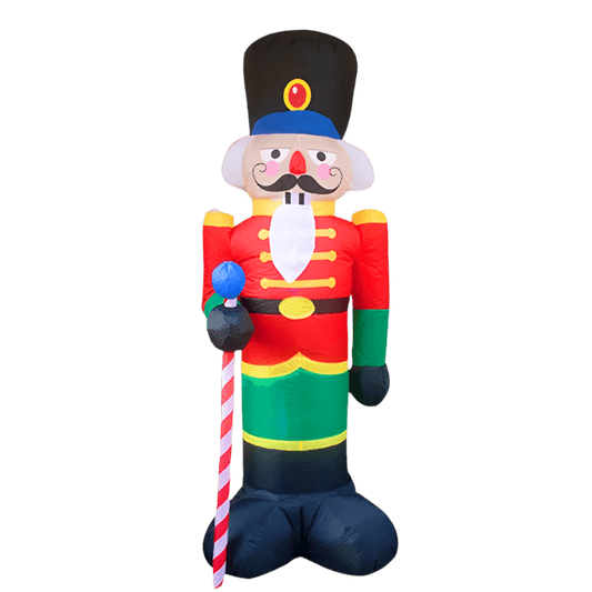 Nutcracker with Candy Cane Inflatable - 240cm