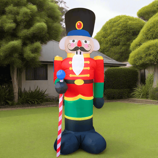 Nutcracker with Candy Cane Inflatable - 240cm