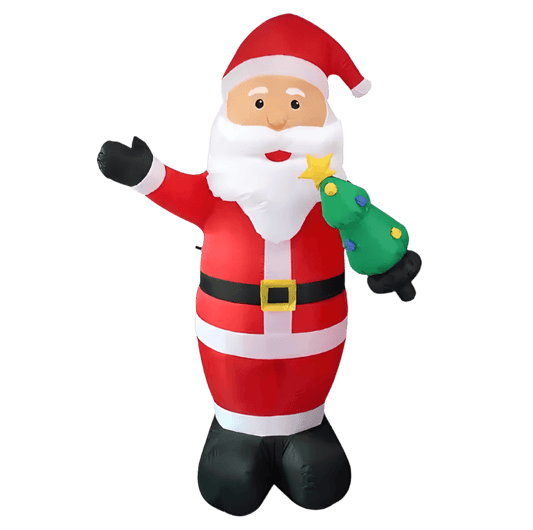 Santa with Mini Christmas Tree Inflatable - 200cm