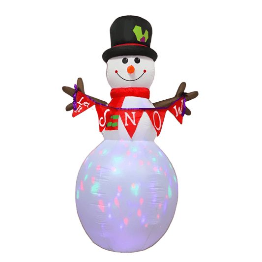 Snowman with "Let it Snow" Banner Inflatable - 180cm