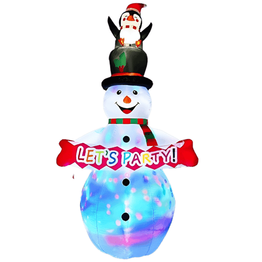 Let’s Party Snowman and Penguin Inflatable - 240cm