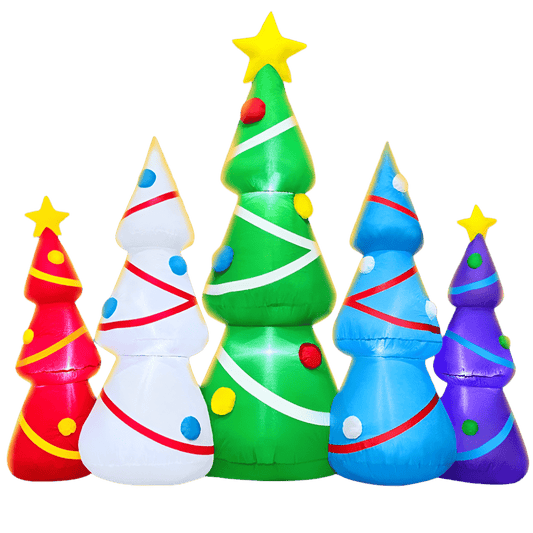 Multi-Coloured Christmas Tree Set Inflatable - 180cm