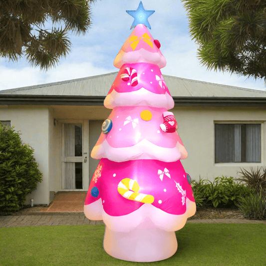 Pink Candy Christmas Tree Inflatable - 213cm
