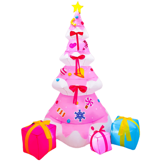 Pink Christmas Tree with Three Gifts - 240cm