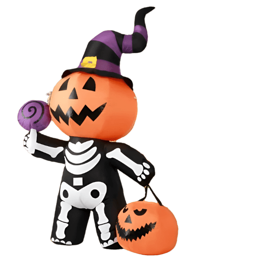Pumpkin Skeleton Trick - or - Treater - 180cm