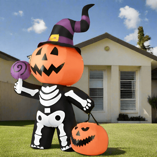 Pumpkin Skeleton Trick - or - Treater - 180cm