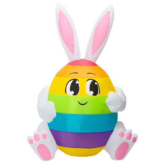 Rainbow Easter Bunny Egg Inflatable - 150cm