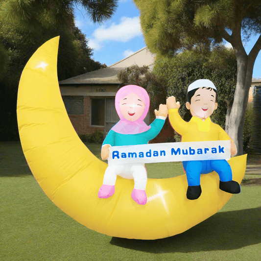 Ramadan Children on Crescent Moon Inflatable - 160cm