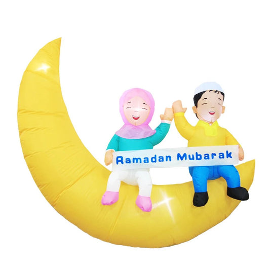 Ramadan Children on Crescent Moon Inflatable - 160cm