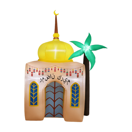 Ramadan Mosque with Palm Tree and Cresent Inflatable - 180cm