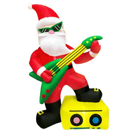 Rock Star Santa with Electric Guitar Inflatable - 180cm