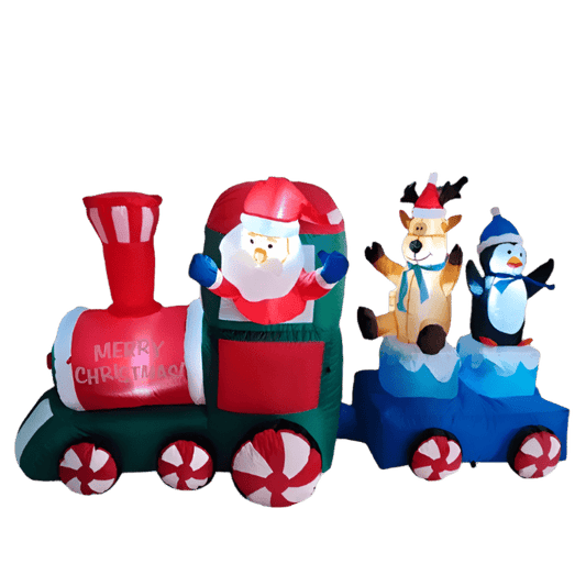 Santa and friends in his Colourful Christmas Train - 210cm
