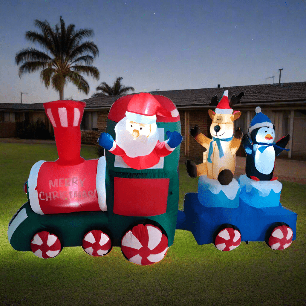 Santa and friends in his Colourful Christmas Train - 210cm