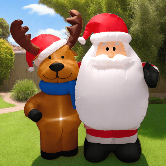 Santa and Reindeer Friends Inflatable - 150cm