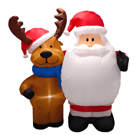 Santa and Reindeer Friends Inflatable - 150cm